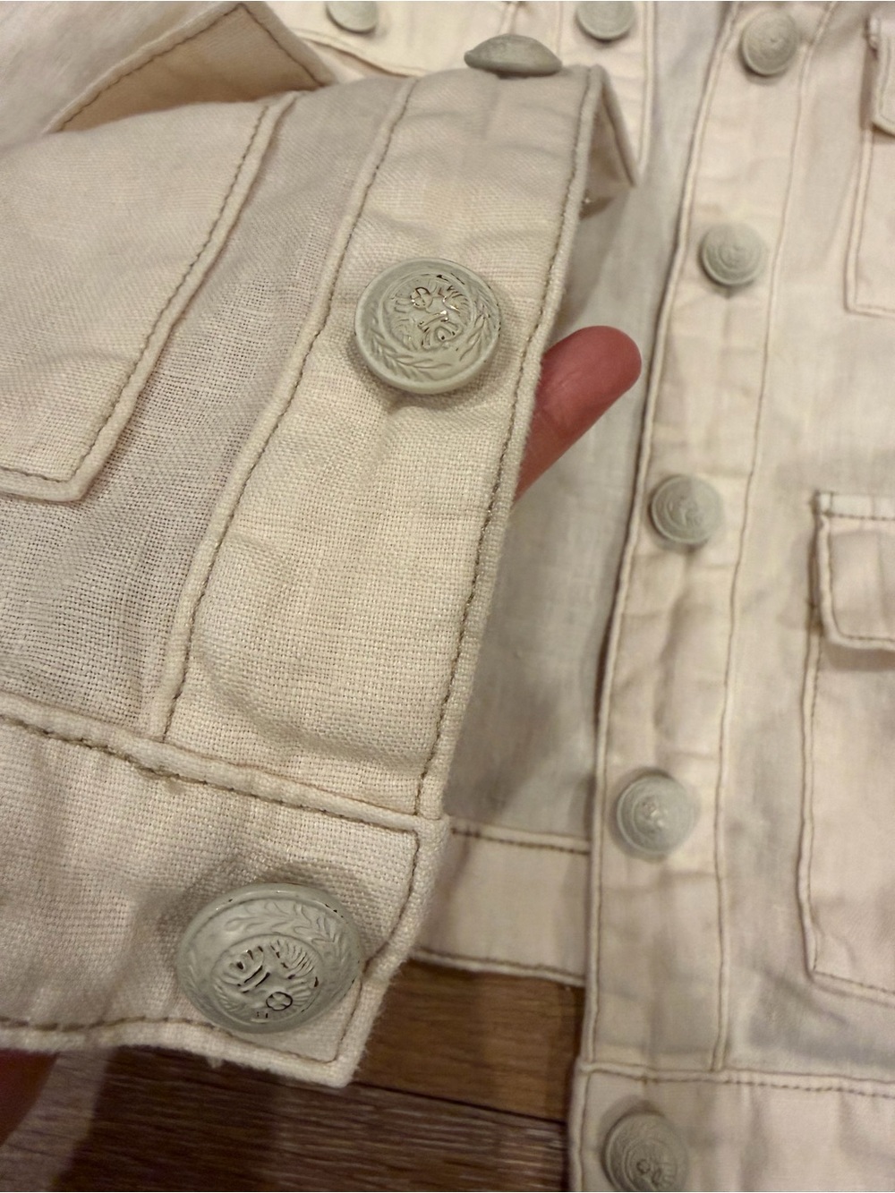 L'AGENCE Yari Collarless Lightweight 100% Linen Open-Front Jacket Size S - Picture 4 of 13